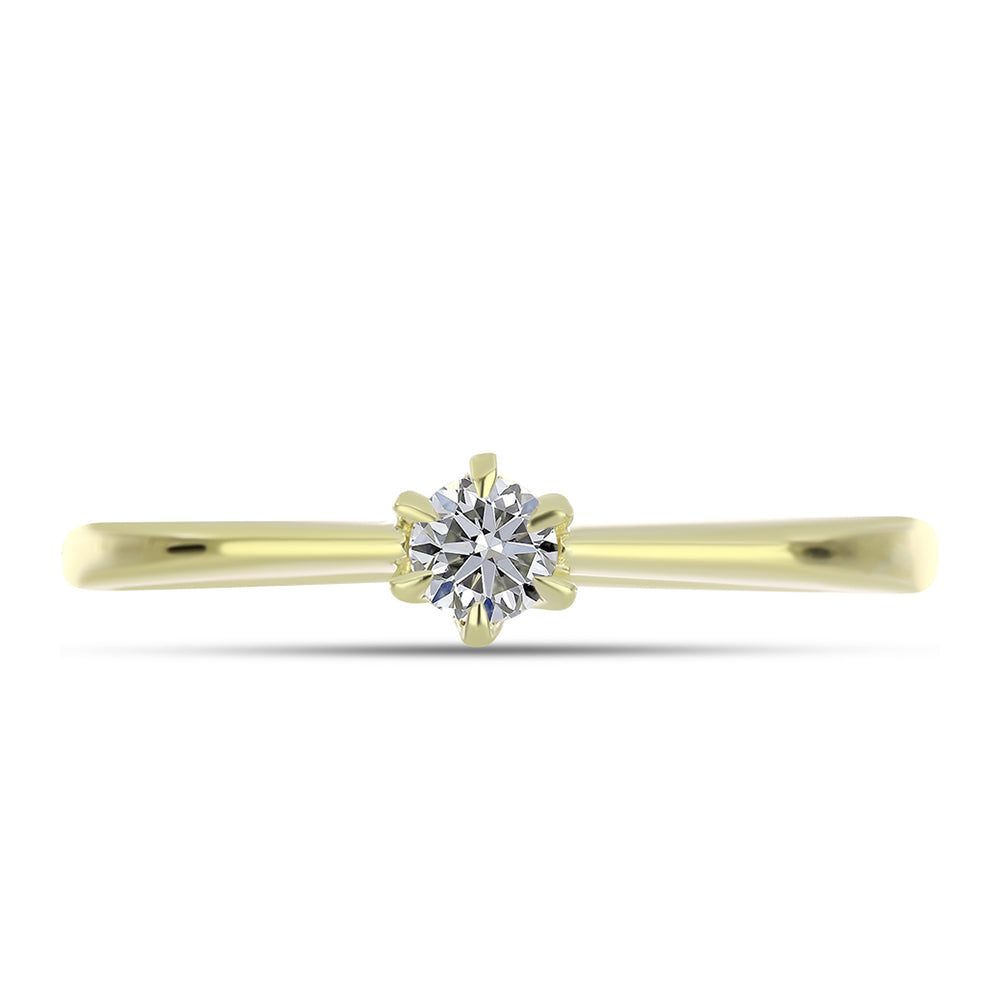 Anillo de Plata Bañada en Oro con Diamante certificado y cultivado en laboratorio 1 