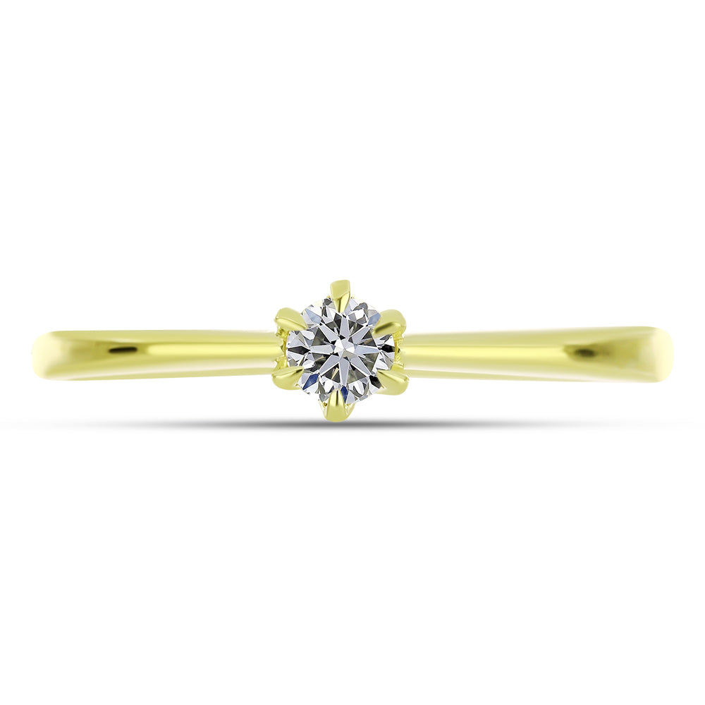 Anillo de Plata Bañada en Oro con Diamante certificado y cultivado en laboratorio 5 