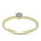 Anillo de Plata Bañada en Oro con Diamante certificado y cultivado en laboratorio