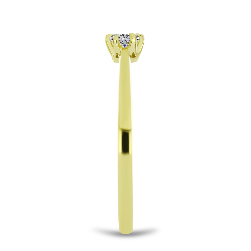 Anillo de Plata Bañada en Oro con Diamante certificado y cultivado en laboratorio 8 