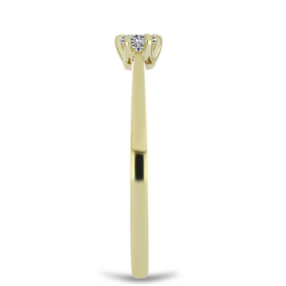 Anillo de Plata Bañada en Oro con Diamante certificado y cultivado en laboratorio 4 