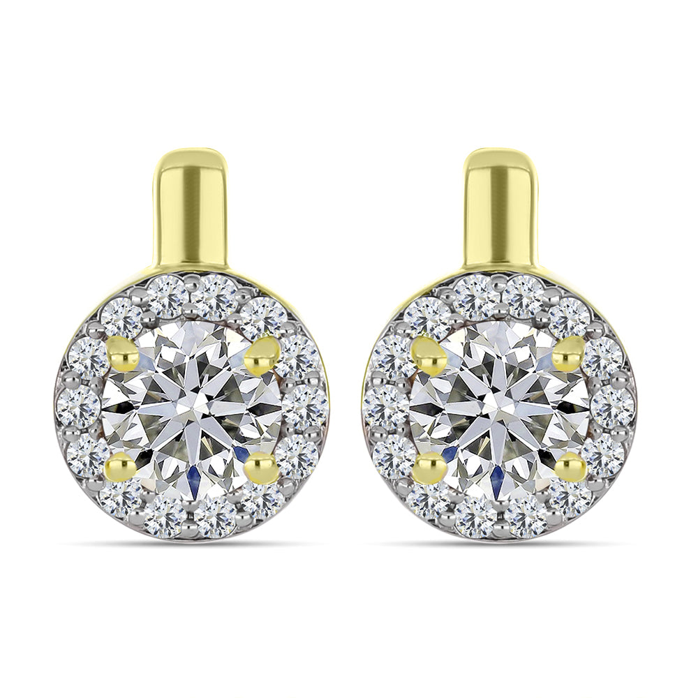 Pendientes de Plata Bañada en Oro con Diamante certificado y cultivado en laboratorio