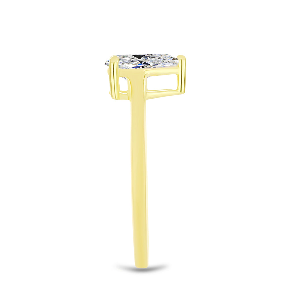 Anillo de Plata Bañada en Oro con Diamante certificado y cultivado en laboratorio 8 