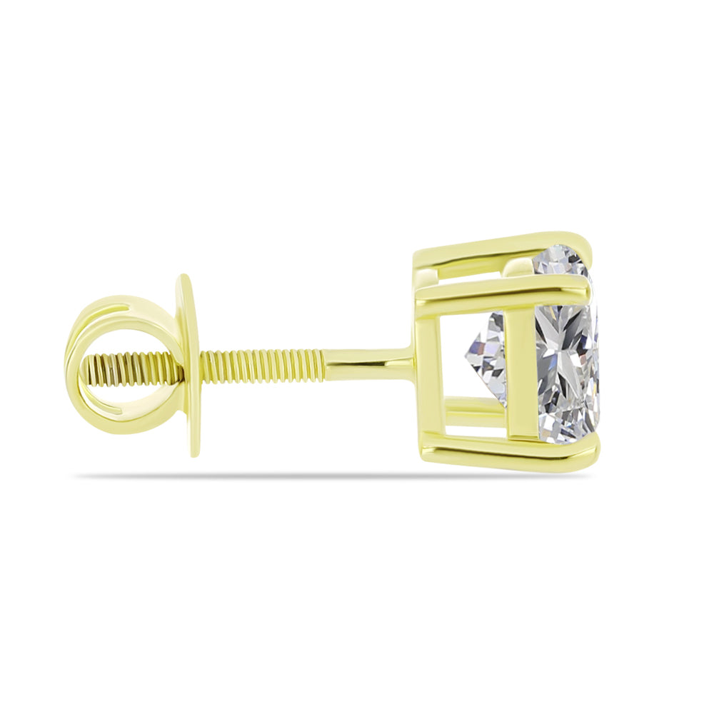 Pendientes de Plata Bañada en Oro con Diamante certificado y cultivado en laboratorio 4 