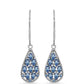 Pendientes de Plata con Moisanita azul océano