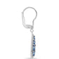 Pendientes de Plata con Moisanita azul océano