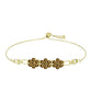 Pulsera de Plata Bañada en Oro con Cuarzo Coñac