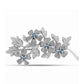 Broche de Plata con Moisanita azul océano