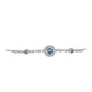 Pulsera de Plata con Moisanita azul océano y Topacio Blanco