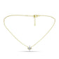 Cruz Collar de Plata Bañada en Oro con Diamante blanco