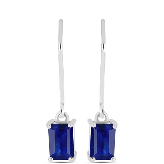 Pendientes de Plata con Zafiro Azul Australiano