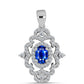 Colgante de Plata con Zafiro Azul Australiano y Topacio Blanco