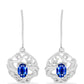 Pendientes de Plata con Zafiro Azul Australiano y Topacio Blanco