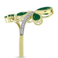 Anillo de Plata Bañada en Oro con Ágata Verde