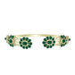 Brazalete de Plata Bañada en Oro con Ágata Verde