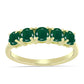 Anillo de Plata Bañada en Oro con Ágata Verde