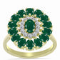 Anillo de Plata Bañada en Oro con Ágata Verde