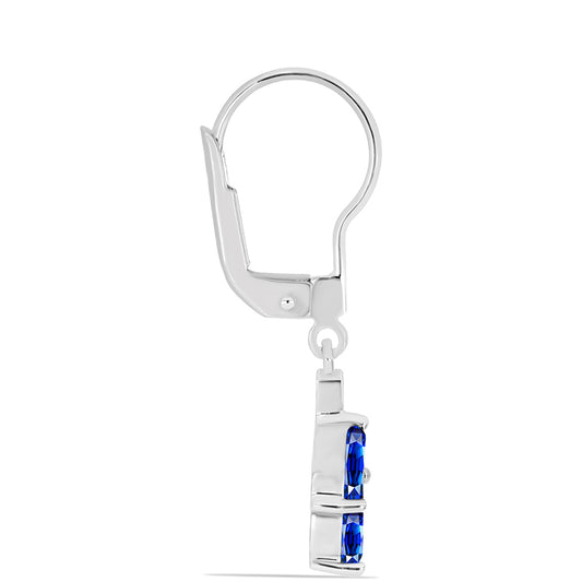 Pendientes de Plata con Zafiro Azul Australiano y Topacio Blanco