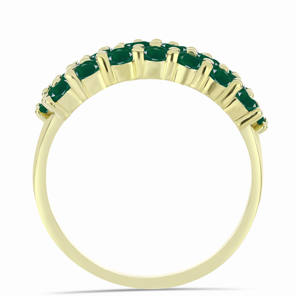 Anillo de Plata Bañada en Oro con Ágata Verde 2 
