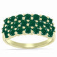 Anillo de Plata Bañada en Oro con Ágata Verde