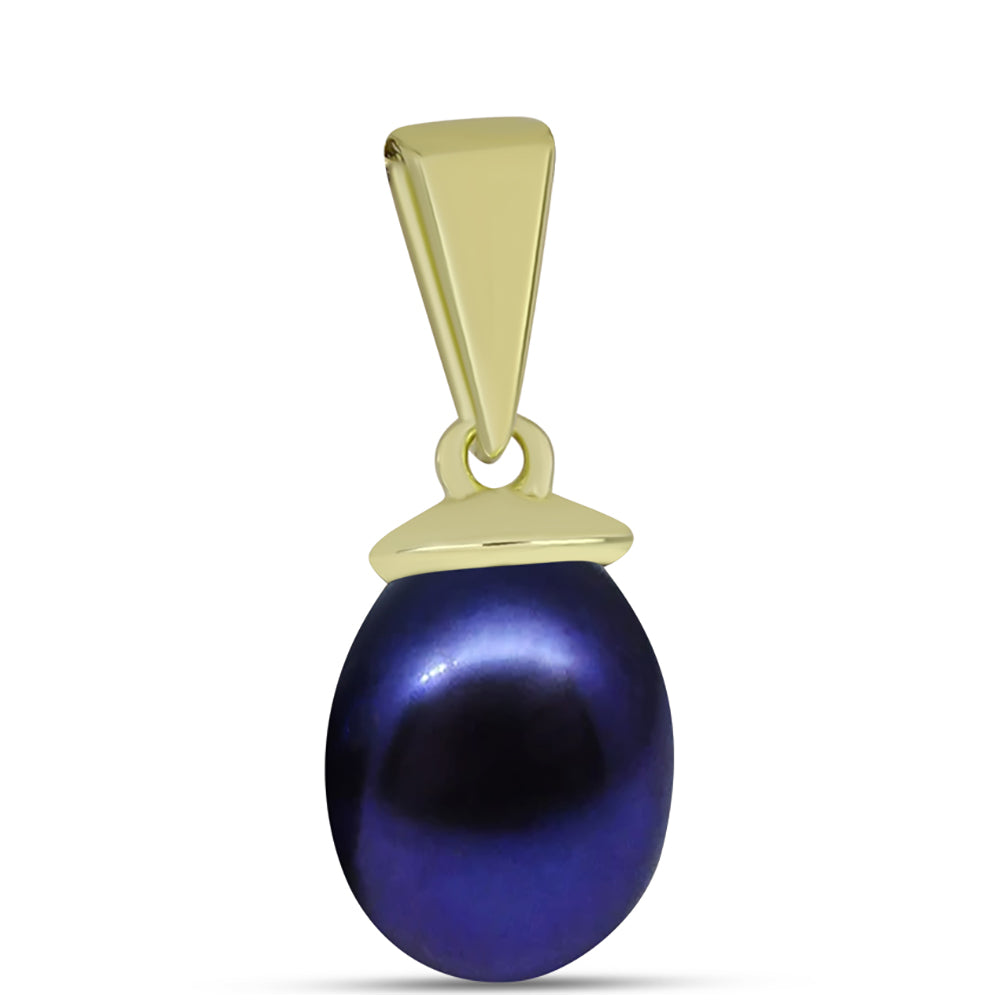 Colgante de Plata Bañada en Oro con Perla Negra de Agua dulce 1 