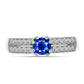Anillo de Plata con Zafiro Azul Australiano y Topacio Blanco