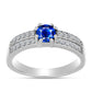 Anillo de Plata con Zafiro Azul Australiano y Topacio Blanco
