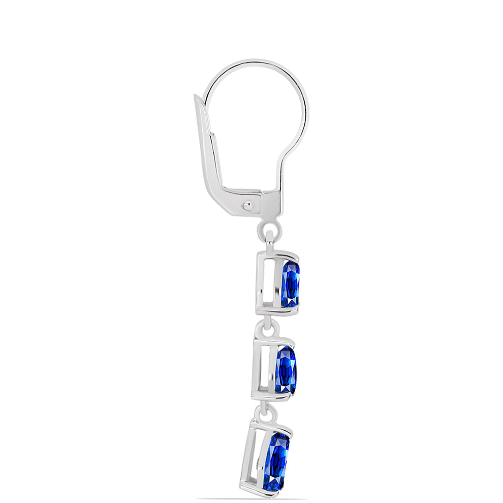 Pendientes de Plata con Zafiro Azul Australiano 4 