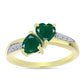 Anillo de Plata Bañada en Oro con Ágata Verde y Topacio Blanco