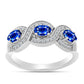 Anillo de Plata con Zafiro Azul Australiano y Topacio Blanco