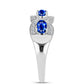 Anillo de Plata con Zafiro Azul Australiano y Topacio Blanco