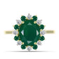 Anillo de Plata Bañada en Oro con Ágata Verde