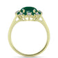 Anillo de Plata Bañada en Oro con Ágata Verde