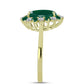 Anillo de Plata Bañada en Oro con Ágata Verde