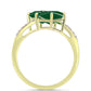 Anillo de Plata Bañada en Oro con Ágata Verde y Topacio Blanco
