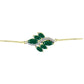 Pulsera de Plata Bañada en Oro con Ágata Verde