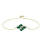 Pulsera de Plata Bañada en Oro con Ágata Verde