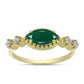 Anillo de Plata Bañada en Oro con Ágata Verde y Topacio Blanco