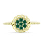 Anillo de Plata Bañada en Oro con Ágata Verde