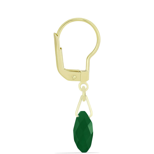 Pendientes de Plata Bañada en Oro con Ágata Verde