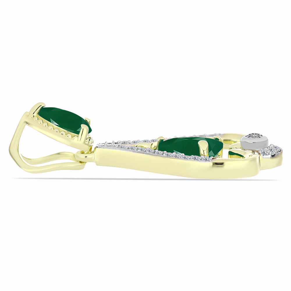Colgante de Plata Bañada en Oro con Ágata Verde 2 