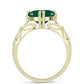 Anillo de Plata Bañada en Oro con Ágata Verde
