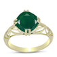 Anillo de Plata Bañada en Oro con Ágata Verde