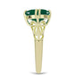 Anillo de Plata Bañada en Oro con Ágata Verde