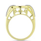 Anillo de Plata Bañada en Oro con Diamante blanco y Topacio Blanco
