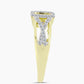 Anillo de Plata Bañada en Oro con Diamante blanco y Topacio Blanco