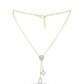 Collar de Plata Bañada en Oro con Diamante blanco y Topacio Blanco