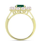 Anillo de Plata Bañada en Oro con Ágata Verde y Perla de Agua Dulce