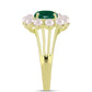 Anillo de Plata Bañada en Oro con Ágata Verde y Perla de Agua Dulce