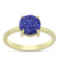 Anillo de Plata Bañada en Oro con Drusa Purpura